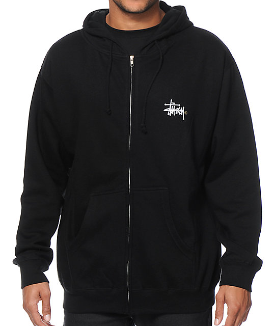 Stussy Basic Logo Zip Up Hoodie at Zumiez PDP
