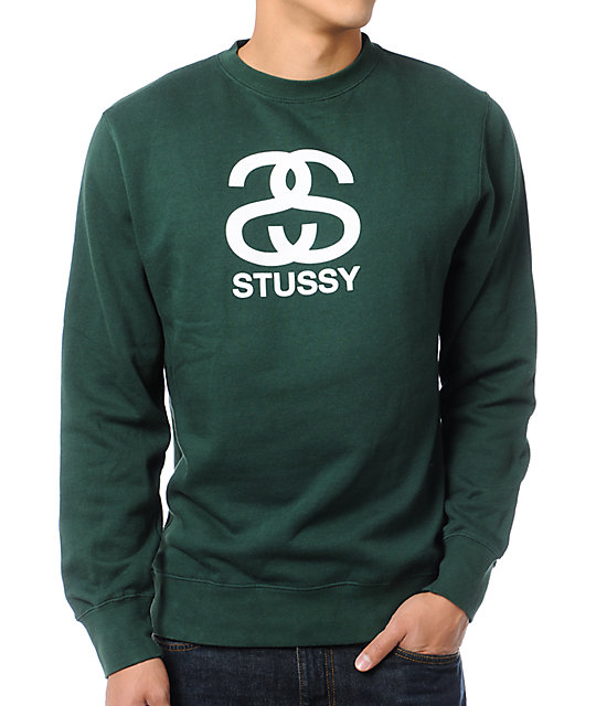 stussy stock logo crew neck sweatshirt