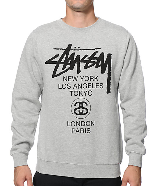 stussy stock logo crew neck sweatshirt