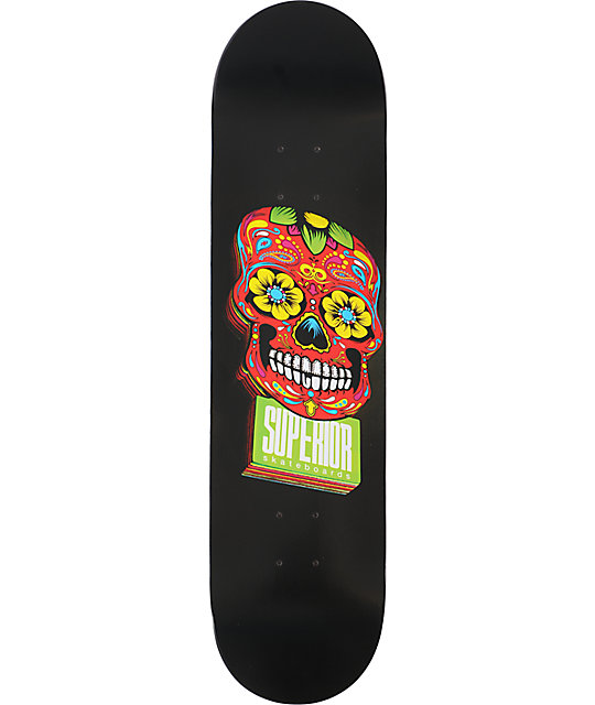 Superior Skateboards Woody Black 8" Skateboard Deck Zumiez