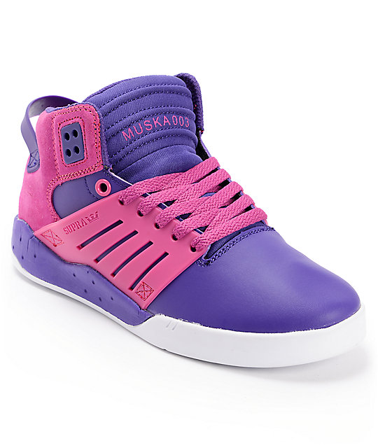 Supra Womens Skytop III Purple & Pink Leather Skate Shoes Zumiez