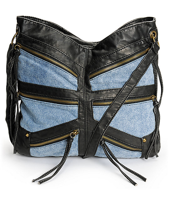 Faux Leather Tote Bag With Zipper