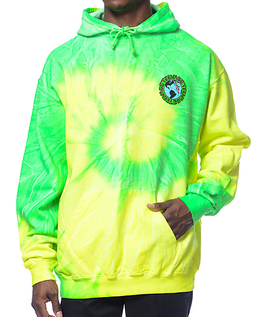 green tie dye sweatshirt