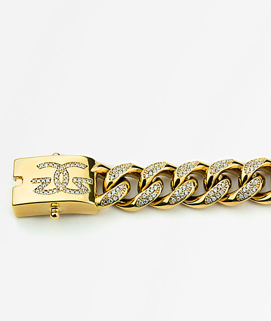 The Gold Gods Diamond Cuban Bracelet | Zumiez