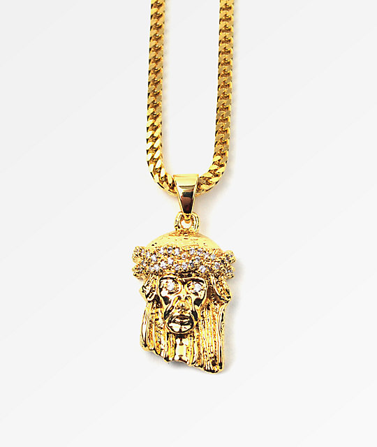 The Gold Gods Jesus Piece Gold Necklace at Zumiez PDP