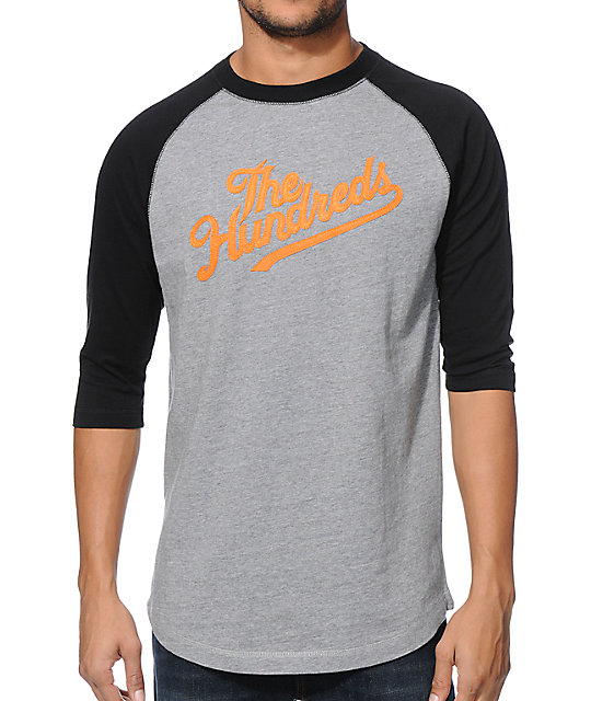 The Hundreds Alder Grey Raglan Baseball TShirt Zumiez
