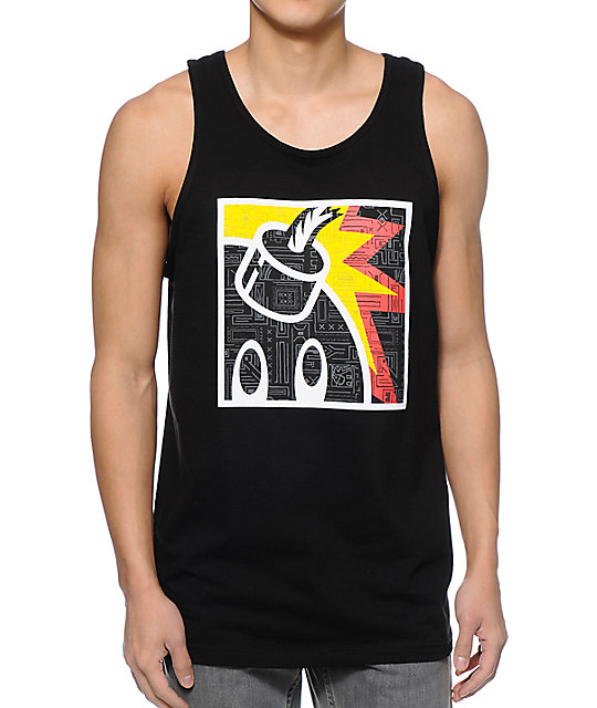 The Hundreds Geo Square Adam Black Tank Top | Zumiez