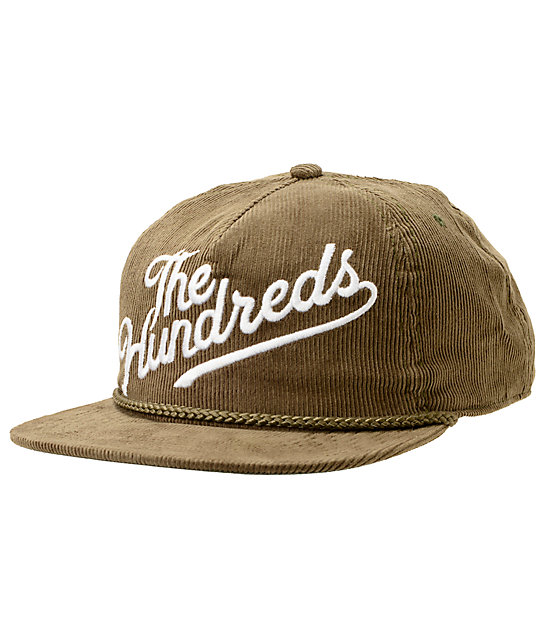 The Hundreds Slant Brown Corduroy Snapback Hat Zumiez