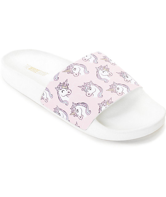 white slides shoes