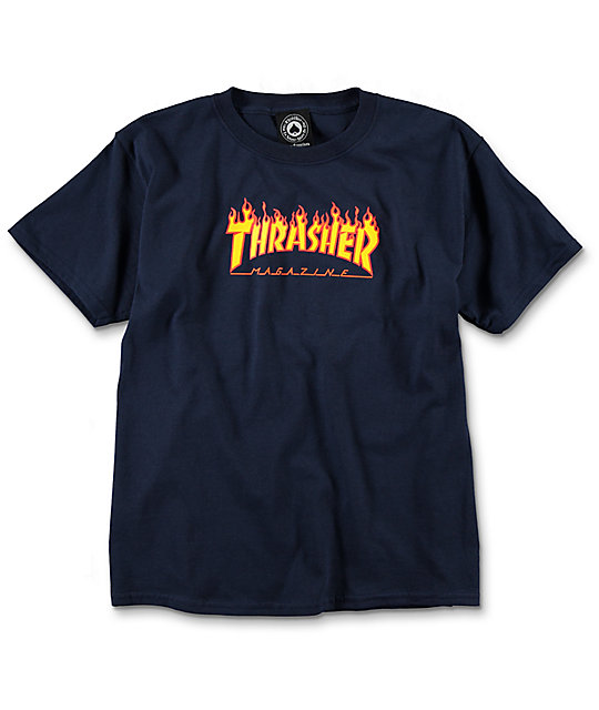 thrasher flames t shirt