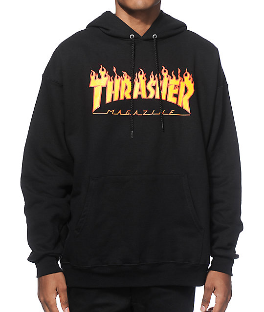 thrasher hoodie logo on hood