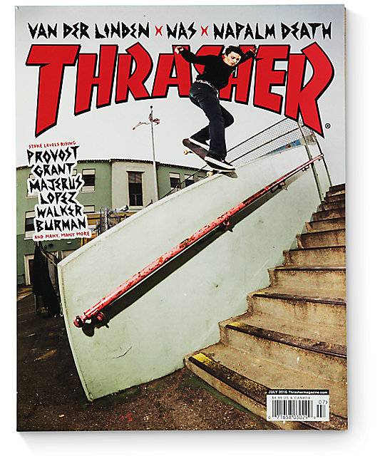 Where to buy thrasher magazine Today, Thrasher has expanded into providing clothing and accessories to skateboarders of all types so they can now rep the magazine that helped shape their lives. Taking from their classic styling Thrasher offers a wide assortment of items ranging from the classic hoodie and t-shirts to stickers, blankets, skateboards, and headgear.