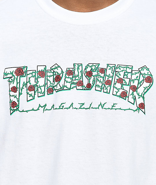Thrasher Roses White T-Shirt | Zumiez