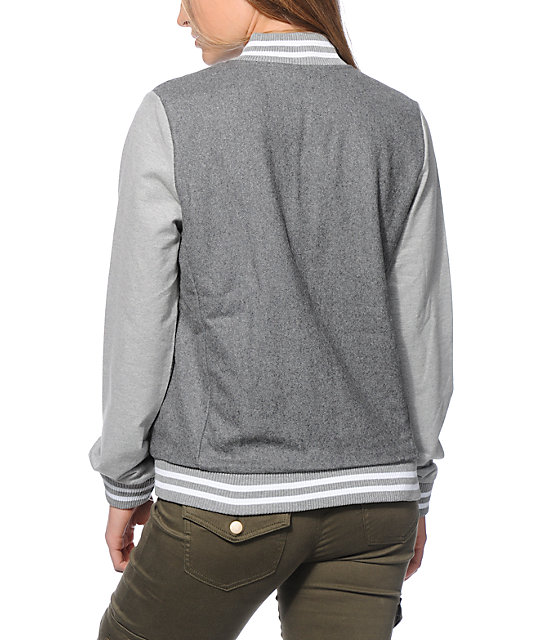 Thread & Supply Grey Varsity Jacket Zumiez
