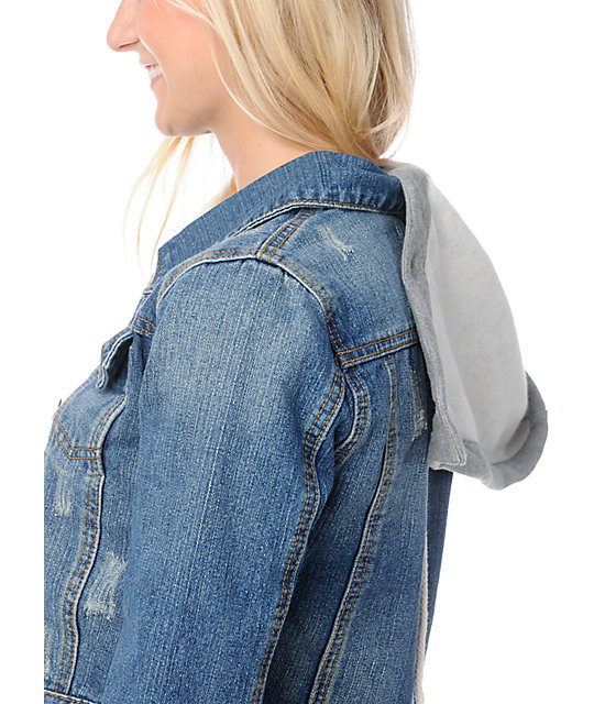 Thread and Supply Cropped Hooded Jean Jacket Zumiez