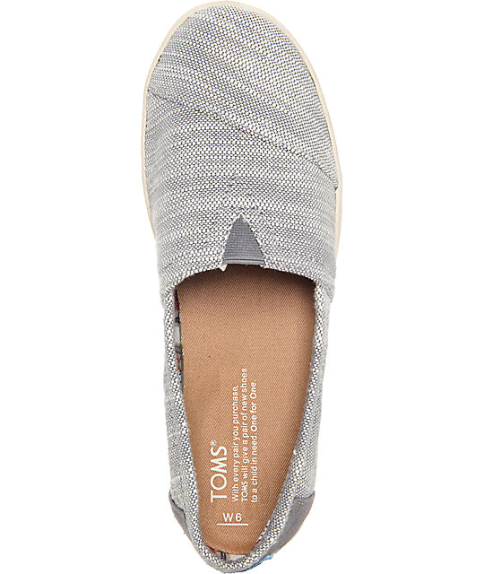 Toms Avalon Grey Textured Woven Womens Shoes Zumiez