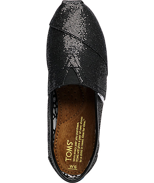 black sparkly toms shoes