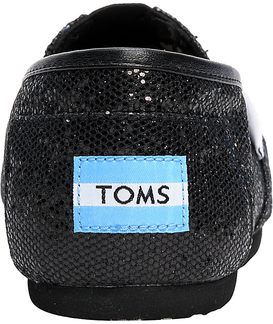black sparkly toms shoes