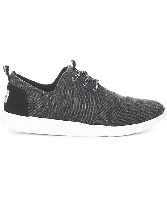 Toms Del Rey Black Washed Canvas Shoes Zumiez