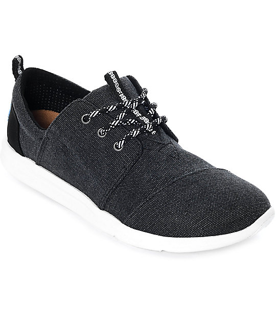 Toms Del Rey Black Washed Canvas Shoes Zumiez