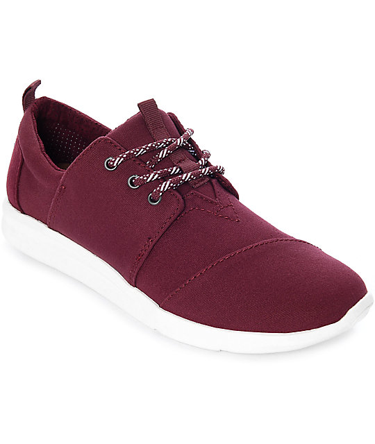 Toms Del Rey Burgundy Washed Canvas Shoes Zumiez