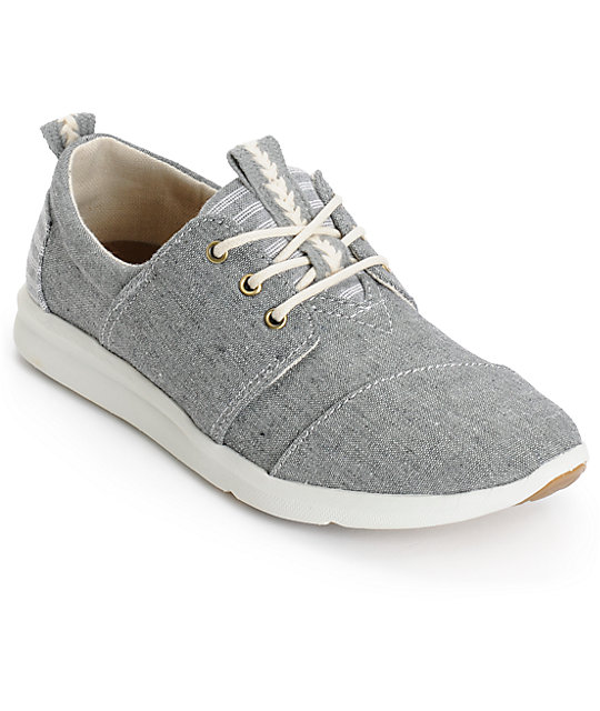 Toms Del Rey Grey Chambray Blocked Womens Shoes Zumiez