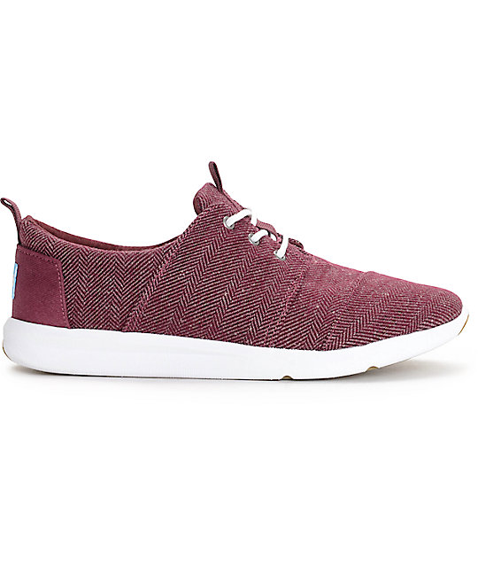 Toms Del Rey Herringbone Burgundy Womens Shoes Zumiez