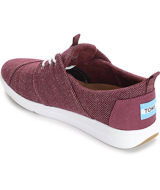 Toms Del Rey Herringbone Burgundy Womens Shoes Zumiez