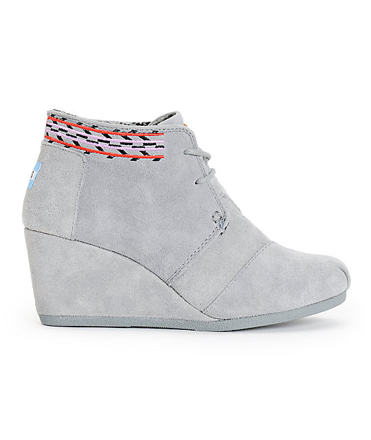 grey toms wedge booties