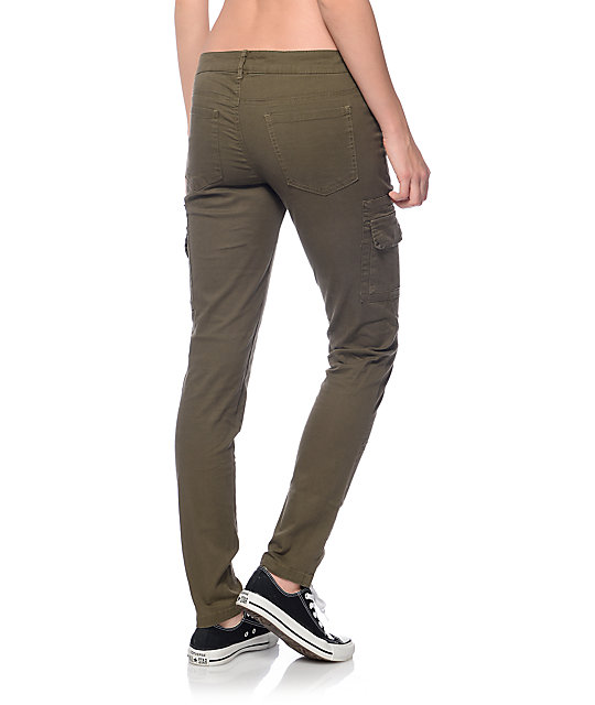 olive cargo skinny jeans