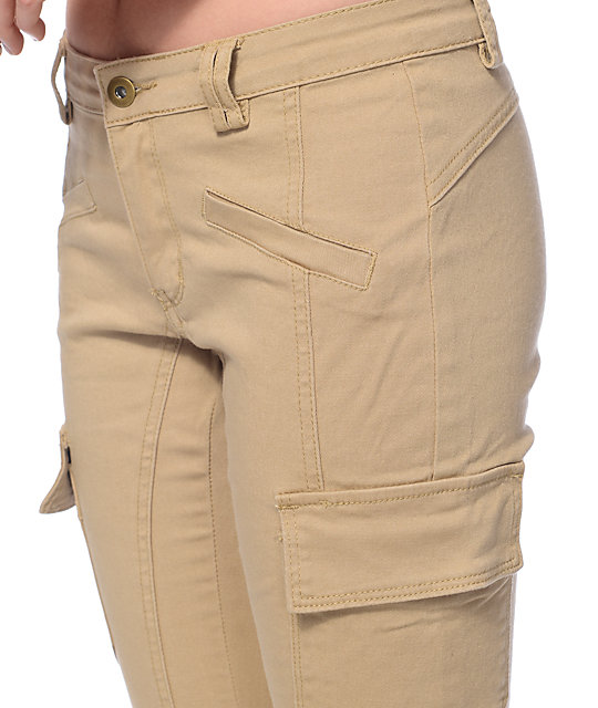 skinny khaki cargo pants