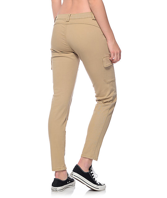 skinny khaki cargo pants