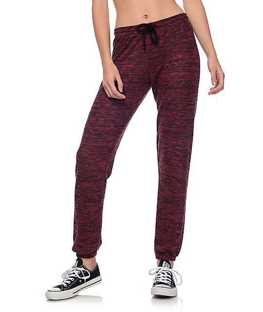 burgundy roots sweatpants