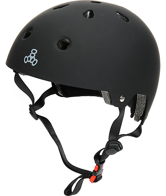 Triple Eight CPSC Black Rubber Skateboard Helmet