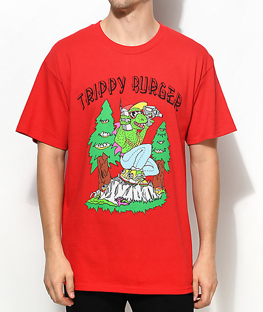 trippy burger shirt