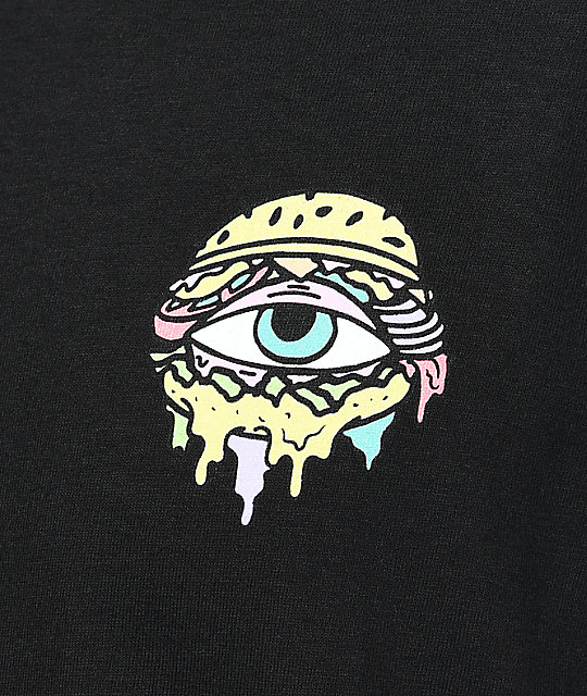 trippy burger shirt