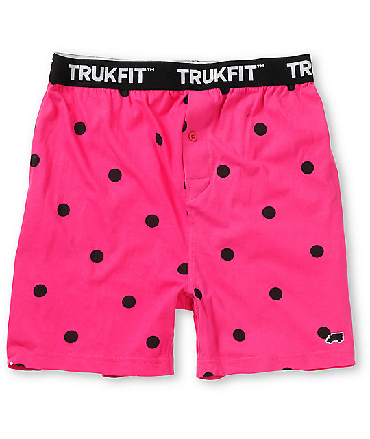 Trukfit Polka Dot Pink Knit Boxers Zumiez