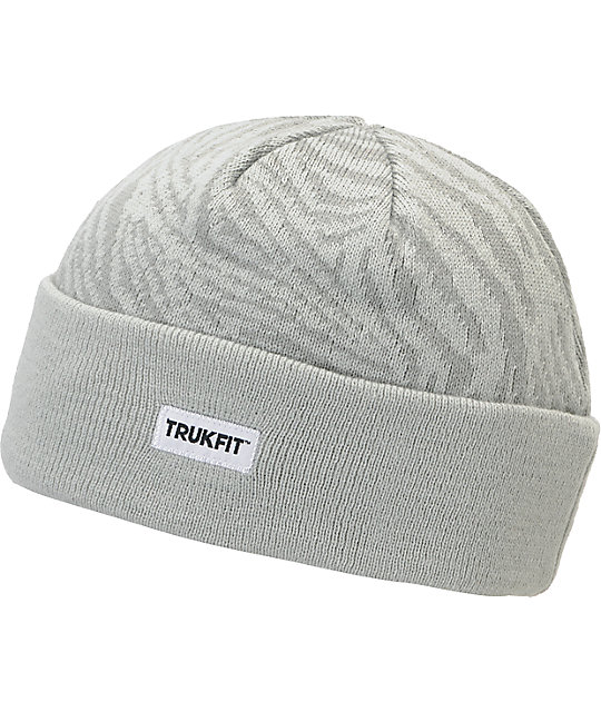Trukfit Skully Zebra Grey Beanie Zumiez