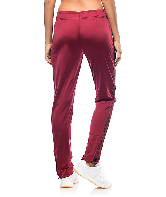 mens burgundy track pants