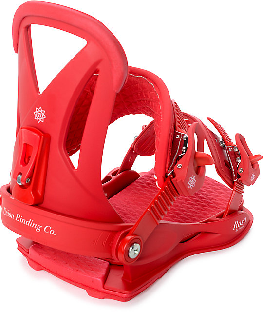 Union Womens Rosa Red Snowboard Bindings Zumiez
