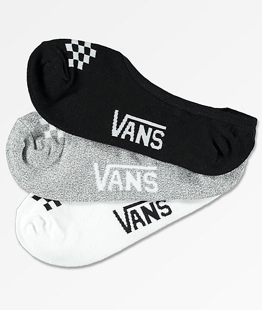 Vans 3 Pack Basic Assorted Canoodle No Show Socks Zumiez.ca