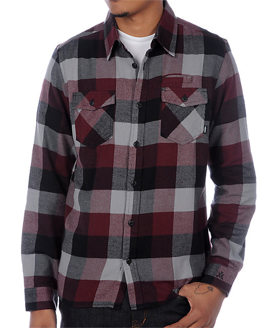 boys burgundy flannel