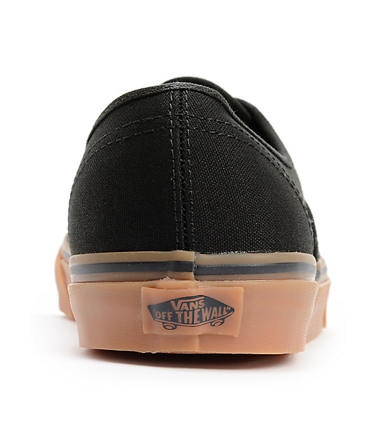 Vans Authentic Black & Gum Skate Shoes Zumiez