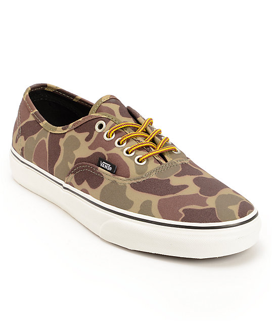 Vans Authentic Camo Waxed Canvas Skate Shoes (Mens) at