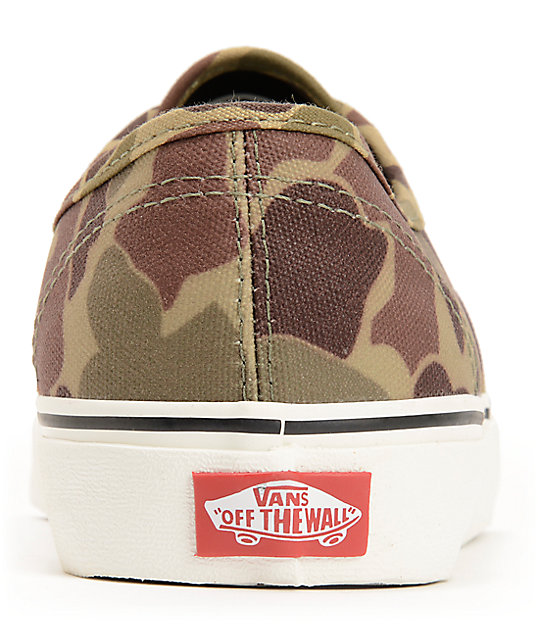Vans Authentic Camo Waxed Canvas Skate Shoes Zumiez