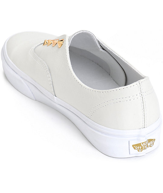 white leather slip on shoes womens