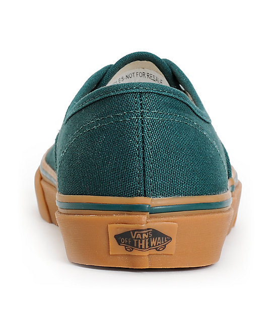 Vans Authentic June Bug Green & Gum Skate Shoes 