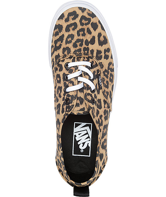 Vans Authentic Leopard Print & True White Skate Shoes Zumiez