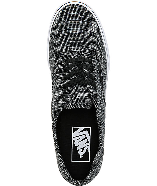 vans black perforated leather slip on