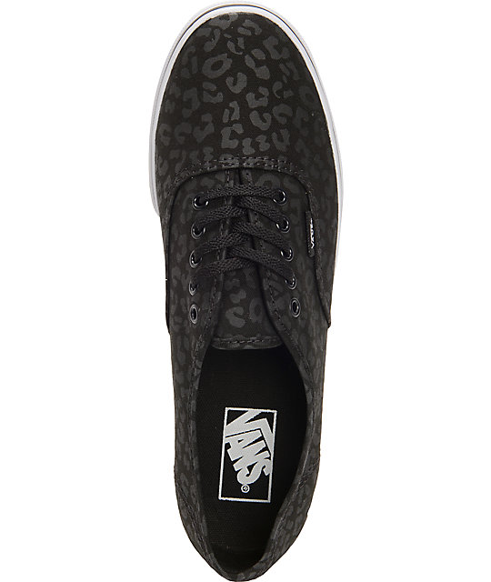 Vans Authentic Lo Pro Black Leopard Print Shoes Zumiez